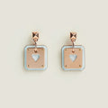 18K As De Celine White Hermes Earrings