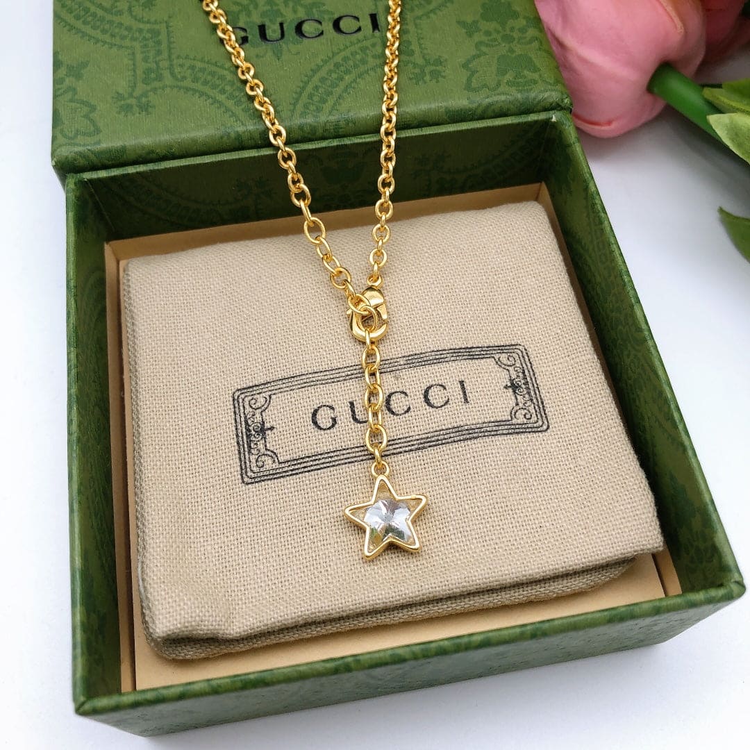 18K Double Gucci Script Necklace