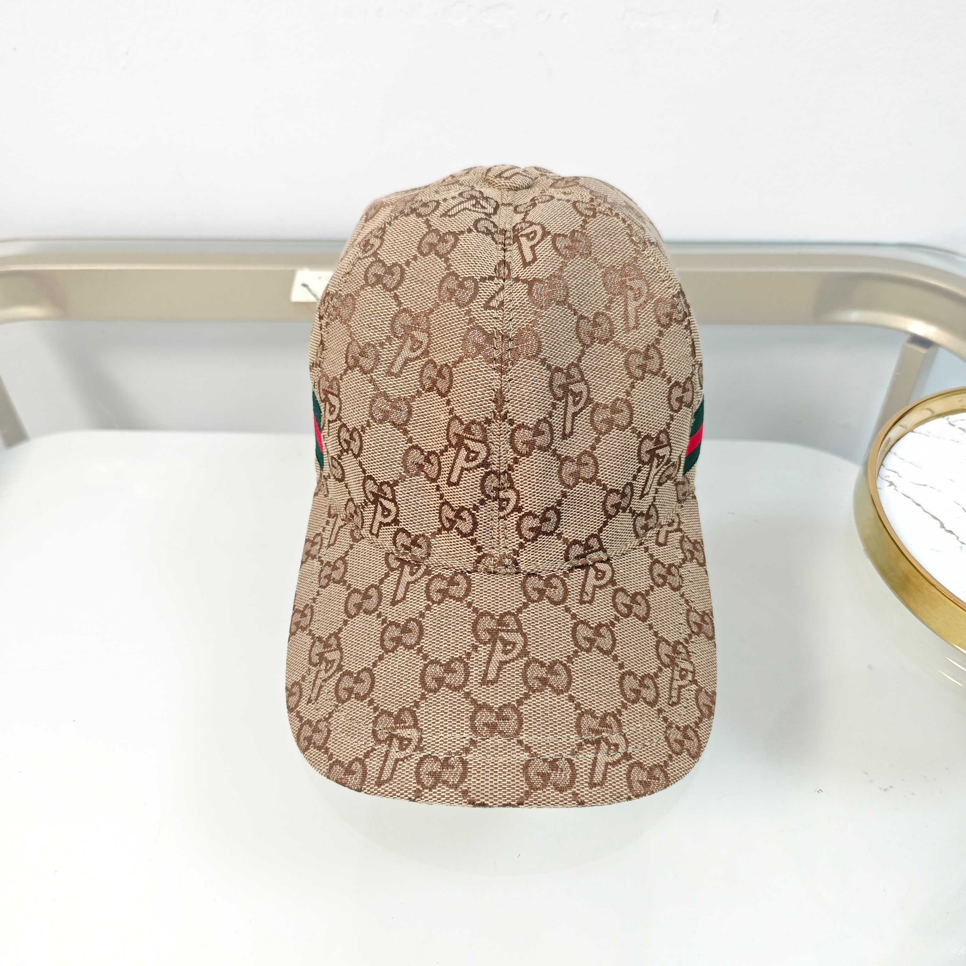 Sleek Beige Monogram Baseball Cap