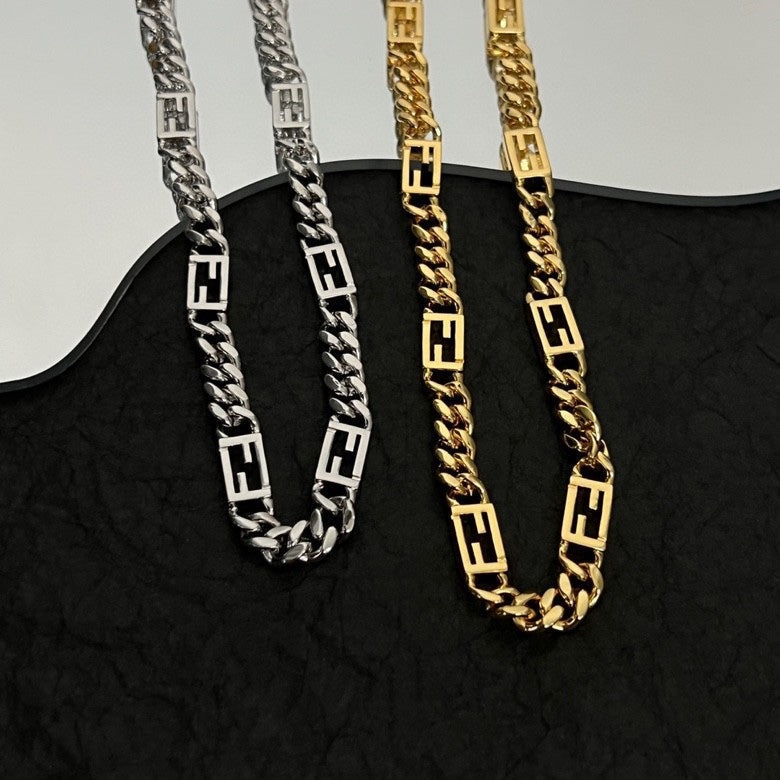 18K Fendi Baguette Chain Necklace