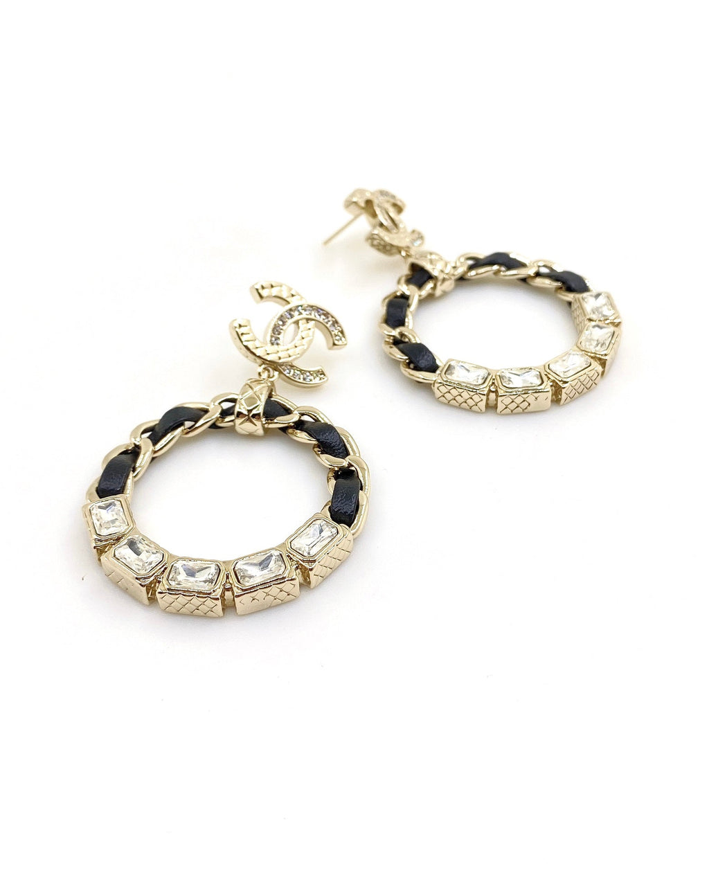 18K  Chanel Round Crystals Earrings