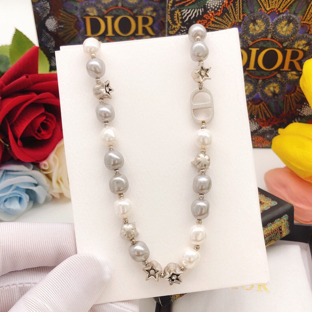 18K Dior Pearls And Stars Necklace