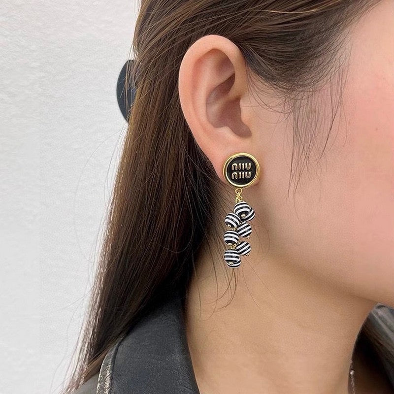 18K Miu Blue & Pink Ball Earrings
